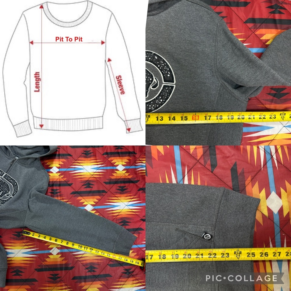 Ecko Unltd Gray Hoodie Full Zip Sweater Rhino Embroidered Grunge Hip Hop Mens XS - Picture 2 of 11